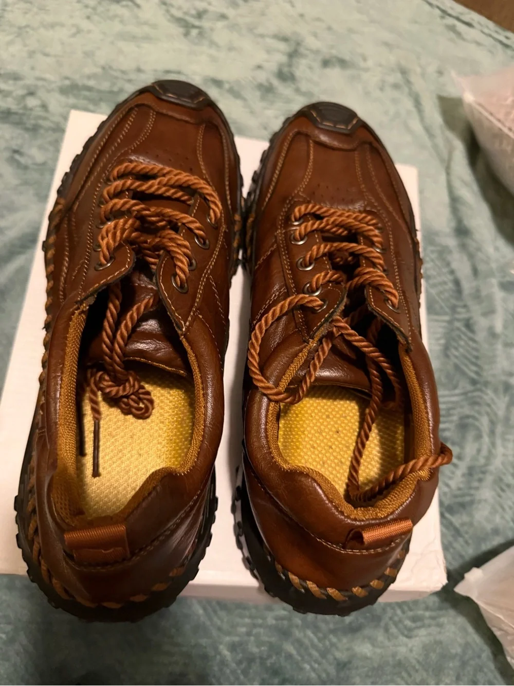 Men's Brown Leather Casual Lace-Up Shoes